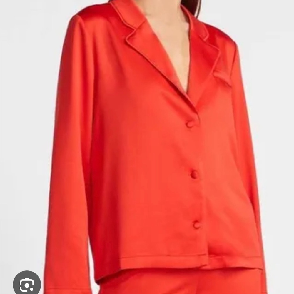 Express x Ladygang Red Pajama Style Top, Size L NWOT